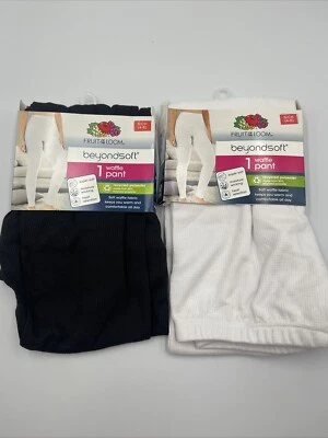 Pantalón Waffle Fruit of the Loom Beyond Soft para Mujer S(4-6) Lote de 2 Blanco y Negro Foto 1 de 4
