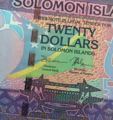 Colorful Solomon Islands 20 Dollars Banknote 2017 UNC Solmon Curreny Paper Money - Image 1 of 4