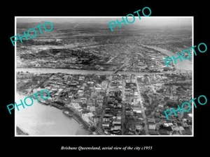 OLD LARGE HISTORIC PHOTO OF BRISBANE QUEENSLAND AERIAL VIEW OF THE CITY c1955 - Bild 1 von 1