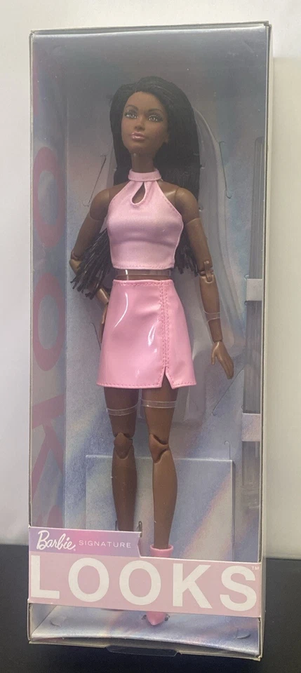 MATTEL Barbie Looks No. 21 Collectible Doll With Black Braids HRM13