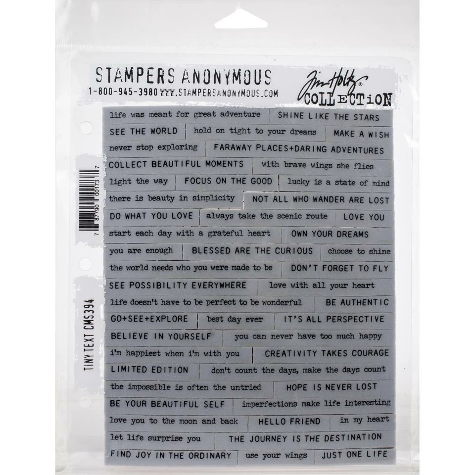 Juego de estampillas de texto pequeño Stampers Anonymous Tim Holtz CMS394 dichos inspiradores Foto 1 de 1