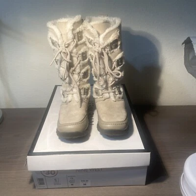 NINE WEST - Botas Zapatos con cordones de invierno Daphne para niña - Negras - Talla 13M Foto 1 de 4