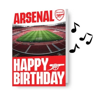 DANILO PROMOTIONS LTD Arsenal FC Birthday Card Musical Sound Birthday Card Gunners Includes Envelope