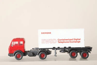 Wiking 1:87 MB Sattelschlepper  mit Container Siemens EWSD rot weiss (259278) - Bild 1 von 4