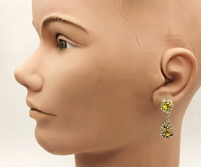 Nuove Orecchini Pendenti In Strass ANNE KLEIN In Argento - Immagine 1 di 2