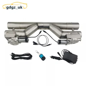 2'' Double Electric Exhaust Control Valve Downpipe Kit Dual-flap wireless Remote - Picture 1 of 13