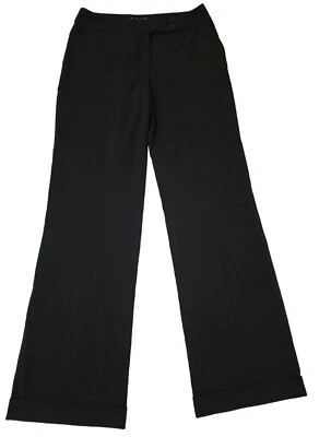 Pantalones de vestir negros talianos para mujer de pierna ancha con parte inferior con puños talla 4 estilo antiguo Foto 1 de 4