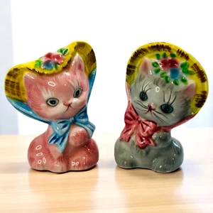 PY Japan Katze Hauben Salz und Pfefferstreuer #B896 anthropomorph Vintage - Bild 1 von 10