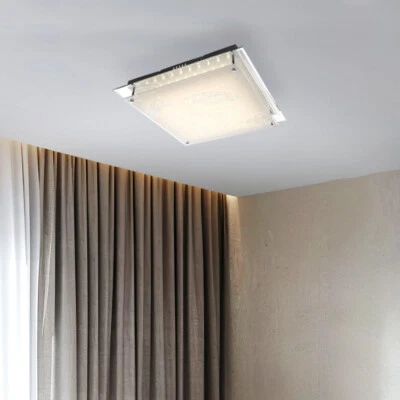 Plafoniera Lampada da Soggiorno Lampadario Camera Letto Vetro Dekor Cromo 1x LED - Immagine 1 di 4