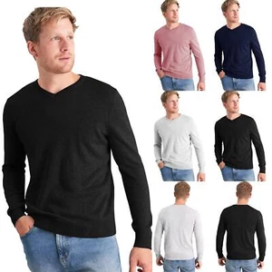 Mens Casual Warm Long Sleeve Plain Top Winter Pullover Jumper UK - Picture 1 of 9