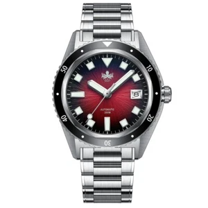 Phoibos Argo PY052D Taucheruhr Spiral Sunray Red Stahlarmband - Bild 1 von 5