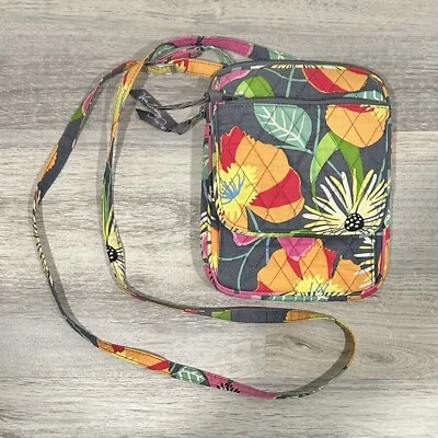 Vera Bradley Jazzy Blooms Bright Small Multi Compartment Crossbody Bag Purse - Image 1 of 4
