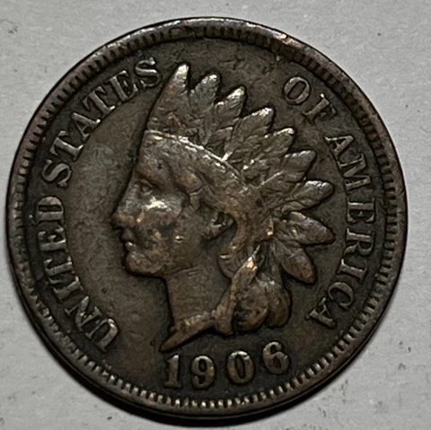 1906 Indian Head Cent Philadelphia USA 1c Type Coin - Actual Photos A2 Cover