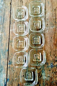 9  SMALL PLATES DIPPING DISHES CLEAR RECYCLED GLASSw/EMBOSSED HUMMINGBIRD - Picture 1 of 14