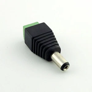 5.5 x 2.5mm Male DC Power Plug LED CCTV Video Balun Terminals Connector Adapter - Picture 1 of 6
