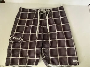 RIPCURL Mens 36 Gray & White Plaid Board Shorts / Swim Trunks  - Picture 1 of 5