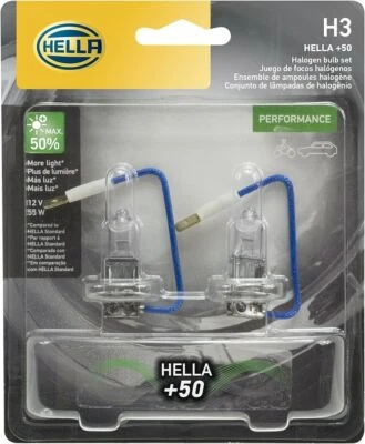 Blister doble HELLA H3P50TB +50 bombilla de rendimiento, 12V, 55W, paquete de 2 Foto 1 de 2