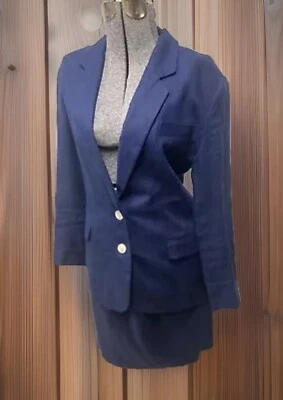 Brooks Brothers Falda Traje Talla S-M Conjunto de Dos Piezas 28X23 De Colección Lujoso Lino Foto 1 de 4