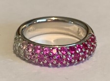To Diamond Band, Pave Set Mark Patterson Design Platinum Ruby