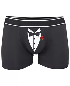 Valentine Day Tuxedo Funny Mens Shorts Boxer Underwear BF Gift Lover Cute style - Picture 1 of 2
