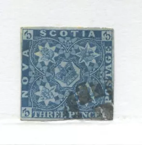 Nova Scotia 1851 3d dark blue used with 4 close to large margins - Picture 1 of 1