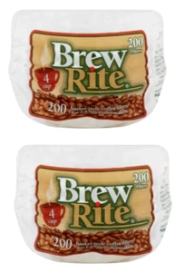 Brew Rite 4 tazas cesta de café filtros desechables paquete de 2 - 400 ct - Imagen 1 de 1