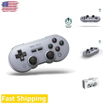 Controlador Bluetooth Retro Multiplataforma para Switch, Windows, Android - Gris Foto 1 de 4