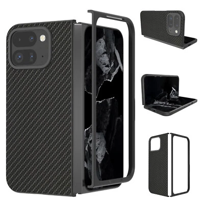 Funda protectora resistente plegable delgada con patrón de fibra de carbono para Google Pixel 9 Pro  Foto 1 de 4