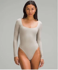 Lululemon Wundermost Nulu Square-Neck Long Sleeve Bodysuit Size L Activewear NWT - Picture 1 of 10