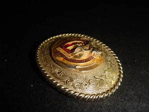 Vintage Gold Tone Raintree Harley Davidson Belt Buckle Forged in America - Picture 1 of 18