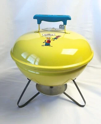 Weber "Smokey Joe" - Parrilla de carbón amarillo del 10 aniversario de Los Simpson nunca usada Foto 1 de 4