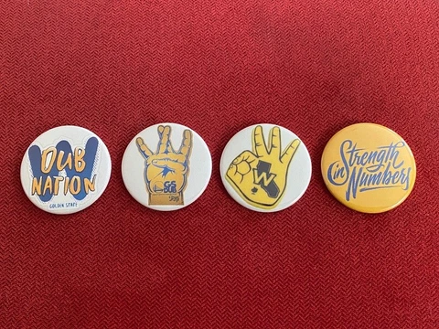 Golden State Warriors GSW Dub Nation 4 x 1.75" fridge magnets Cover