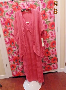 VTG. NWT Pinehurst Lingerie Fushia Pink Nightgown &Short Robe Set Size L -USA - Picture 1 of 13