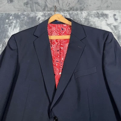Bonobos Blazer Mens 44L Navy Italian Wool Limited Edition Paisley Silk Lining - Image 1 of 4