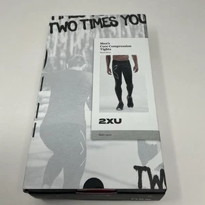 NEU 2XU Herren Core Kompressionsstrumpfhose Gr. LT schwarz/silber - Bild 1 von 6