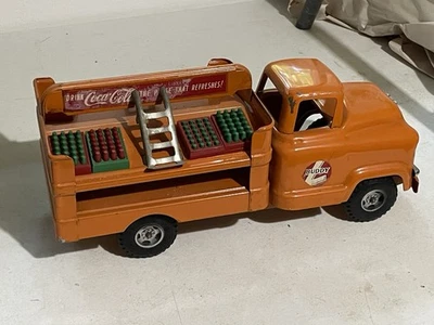 Vintage Buddy L GMC 550 Coca Cola Delivery Truck Orange Pressed Steel - Image 1 of 4