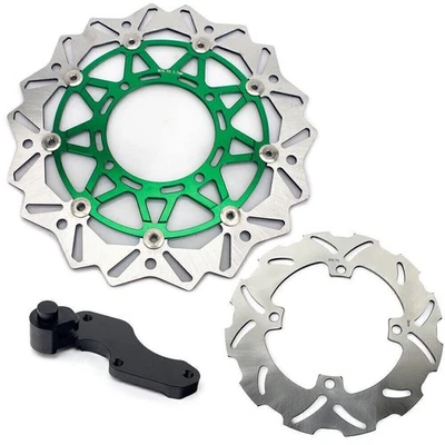 Rotores de disco de freno y adaptador para Kawasaki KX250F KX450F 06-14 KX125 KX250 KLX450R Foto 1 de 4