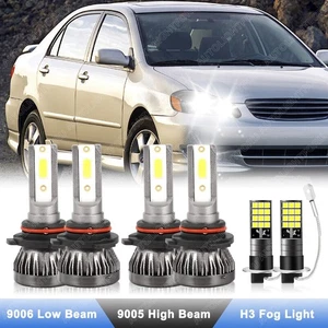 For Toyota Corolla 2001-2004 6000K LED Headlight Fog Light Bulbs Combo Kit White - Picture 1 of 17
