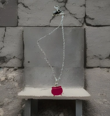 Ожерелье 16 дюймов серебристая тонированная латунная цепочка розовый котел  - Изображение 1 из 4