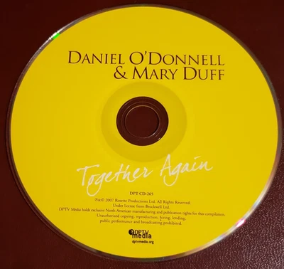 DISC ONLY CD- Together Again by Daniel O'Donnell & Mary Duff (2007 Rosette Prod) Foto 1 de 2
