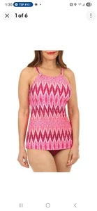 NWT BEACH HOUSE 8 Summer Fig 2-Pc Tankini Skort Set Zip Pocket Adjustable H21 - Picture 1 of 20
