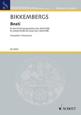 Beati Kurt Bikkembergs Vocal Score Soloists [SATB] and Mixed Choir [SSAATTBB] a - Image 1 of 4