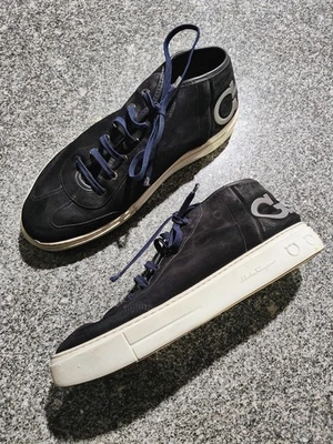 Salvatore Ferragamo Angel Para hombres 11.5 Azul Gamuza Cuero Medio Tenis Zapatos Foto 1 de 4