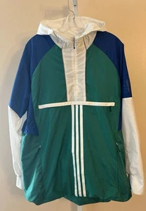 Giacca a vento Adidas uomo taglia L righe ventilate bianco verde blu vintage Y2K Retrò - Foto 1 di 21