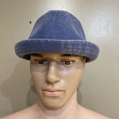 Sombrero Fedora de algodón de mezclilla lavado Epoch Hats Company para hombre talla pequeña/mediana Foto 1 de 4