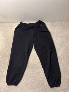 Vintage 90s Starter Mens L Faded Heavyweight Cuffed Sweatpants Joggers Black - Picture 1 of 18