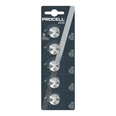 PROCELL BY DURACELL CR2032 DURACELL PROCELL 3V BATTERIA A BOTTONE LITIO COIN CELL - Confezione da 5