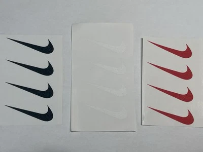 Iron On Swoosh Sport Logo Black White Red 2" 3" Fitness Casual Clothing Apparel - Image 1 of 4