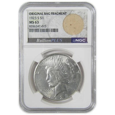 1923 S Peace Dollar MS 63 NGC Silver Original Bag Fragment SKU:I23364 - Image 1 of 4