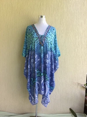 RUBY YAYA EMBELLISHED LIGHTWEIGHT KAFTAN STYLE DRESS - SIZE S/M - BEAUTIFUL - image 1 of 4